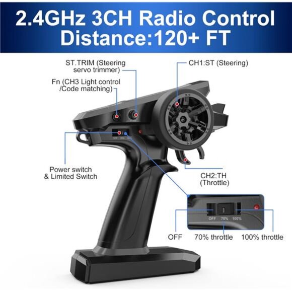 1/16 RTR Brushless Fast RC Cars for Adults, Max 42mph Electric Off-Road RC Truck - Picture 5 of 7